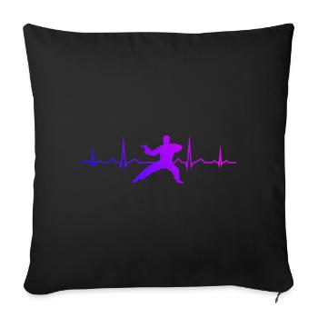 Kampfsport Kungfu Wushu Damen Herren Kung Fu - Sofakissen mit Füllung 45 x 45 cm - Schwarz - Vorne