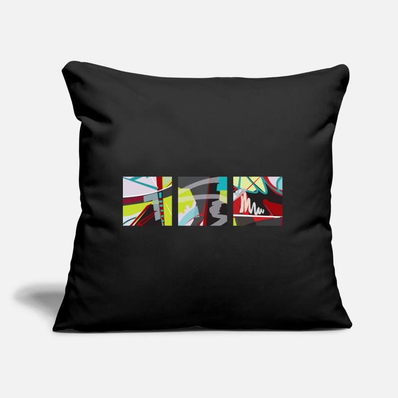 Trilogie de couleurs, de lignes et de surfaces ! Coussin et housse de 45 x 45 cm