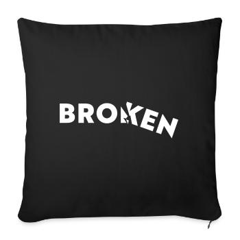 Broken - Gebrochen - Sofakissen mit Füllung 45 x 45 cm - Schwarz - Vorne