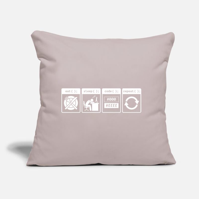 Eat Sleep Code Repeat – Conception de flux de travail pour codeurs Coussin et housse de 45 x 45 cm