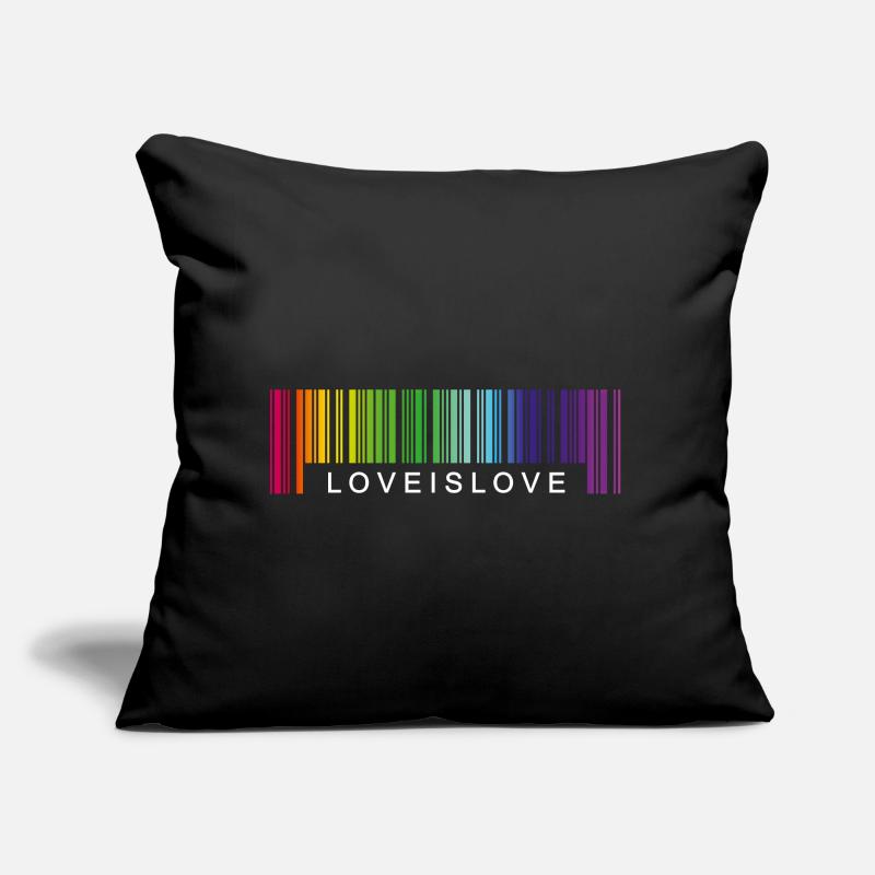 Love Is Love Barcode Regenbogen Sofakissen mit Füllung 45 x 45 cm