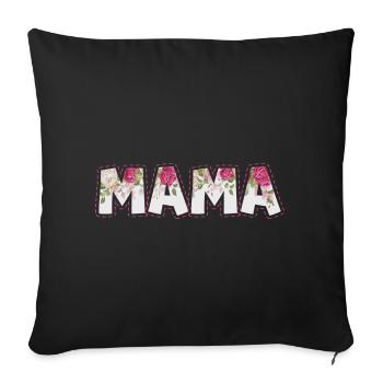 Mama Flowers - Sofa pillow with filling 45cm x 45cm - black - Front