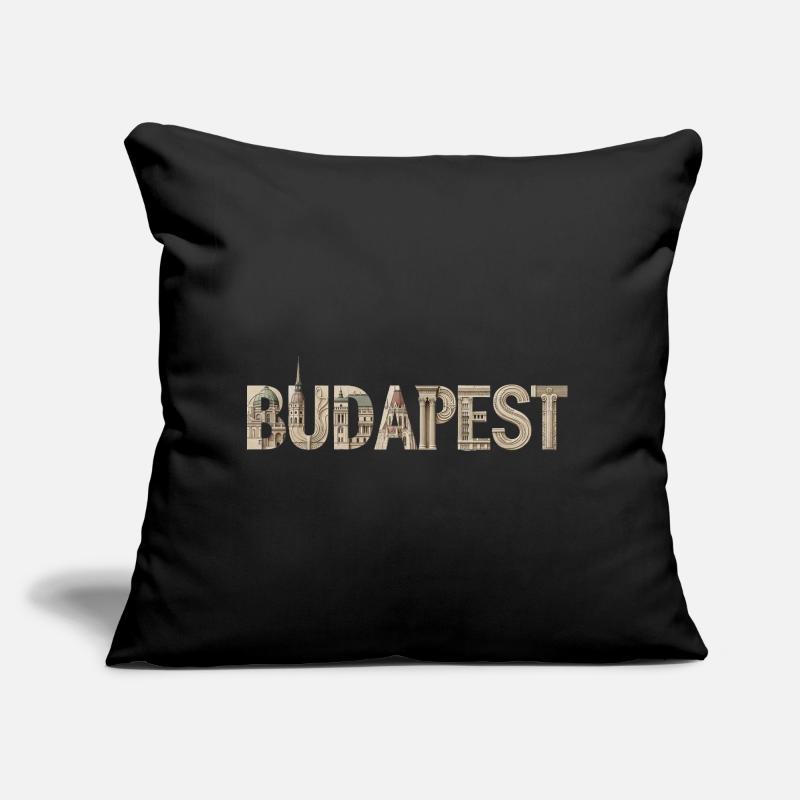 BUDAPEST – Conception typographique architecturale Coussin et housse de 45 x 45 cm