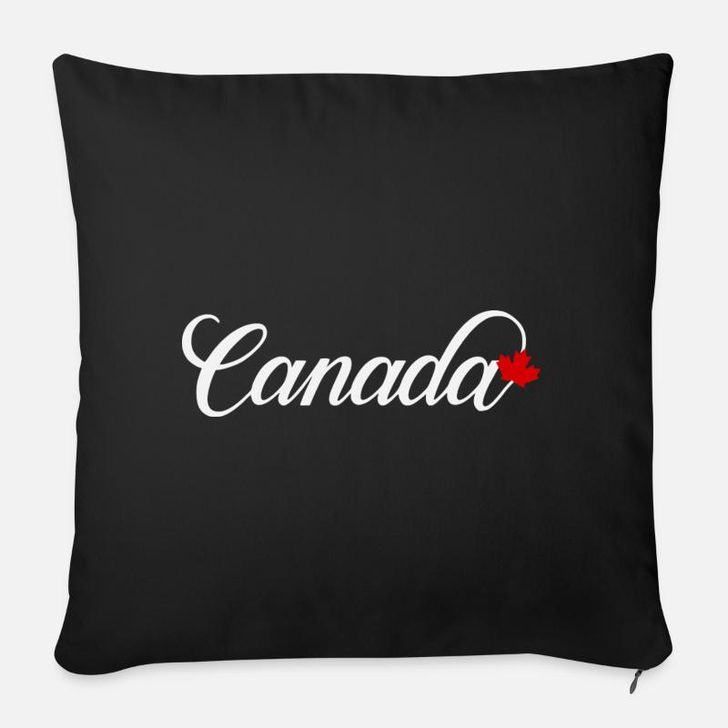Canada Script with Maple Leaf - Sofa pillow with filling 45cm x 45cm - black
