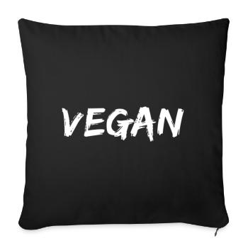 Végétalien - Coussin et housse de 45 x 45 cm - noir - Devant