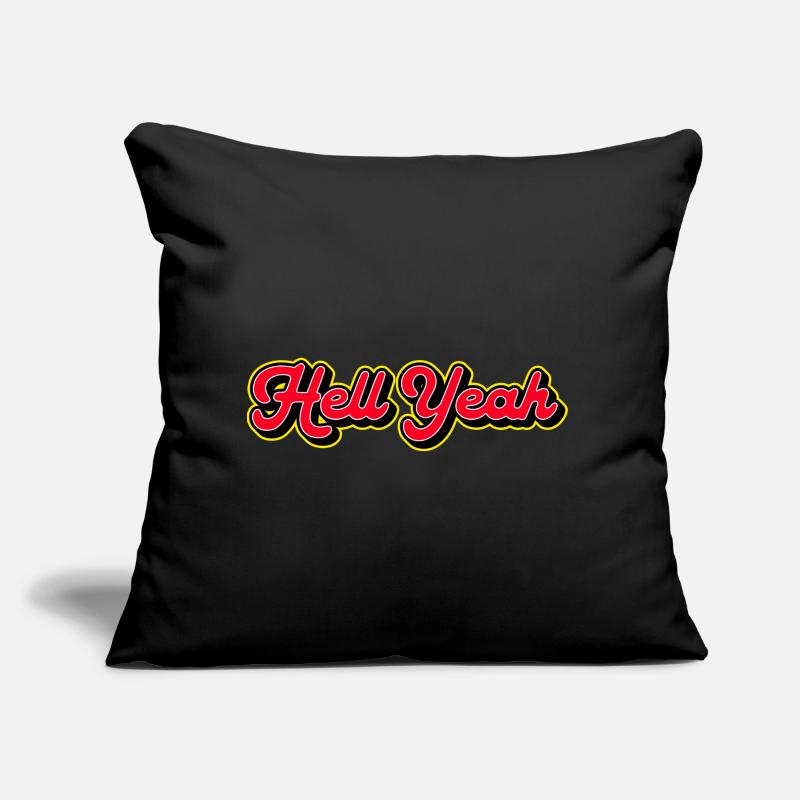 Hell Yeah 3D Retro Script Coussin et housse de 45 x 45 cm
