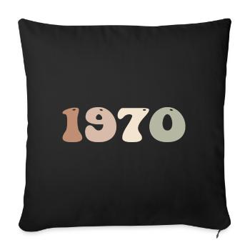 1970 - Sofa pillow with filling 45cm x 45cm - black - Front