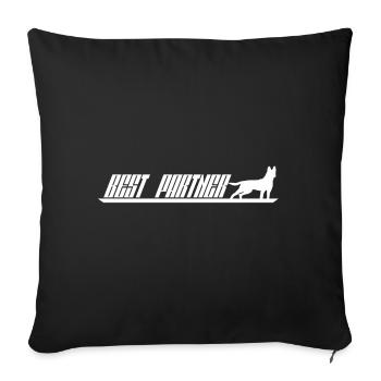 Best Partner Malinois White - Sofa pillow with filling 45cm x 45cm - black - Front