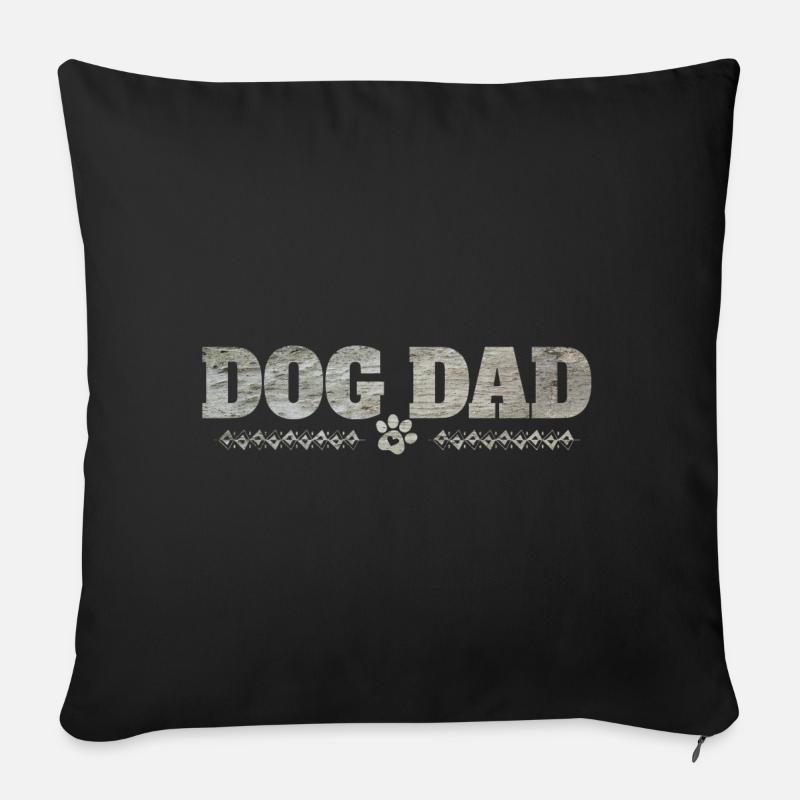 Dogs Dad - Sofa pillow with filling 45cm x 45cm - black
