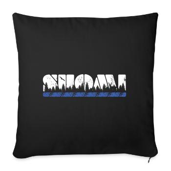 Suomi - Finnland - Finland - Sofakissen mit Füllung 45 x 45 cm - Schwarz - Vorne