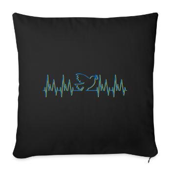 Heartbeat Friedenstaube Ukraine - Sofakissen mit Füllung 45 x 45 cm - Schwarz - Vorne