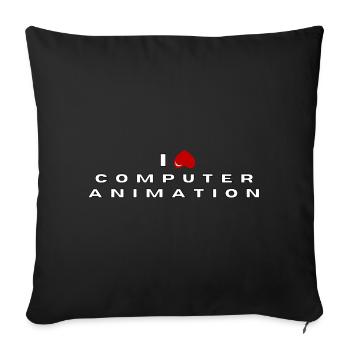Je déteste l’animation par ordinateur - Coussin et housse de 45 x 45 cm - noir - Devant