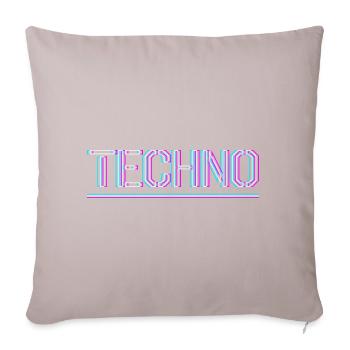 Techno Rave Club Electro Music Raver - Sofa pillow with filling 45cm x 45cm - light taupe - Front