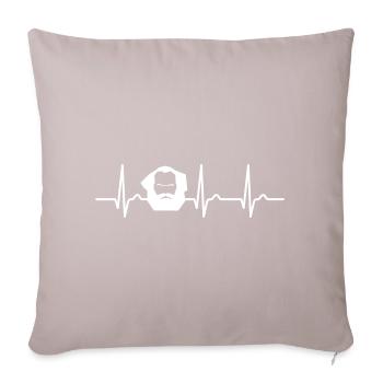 ECG Curve - Heart Curve - Karl Marx - Sofa pillow with filling 45cm x 45cm - light taupe - Front