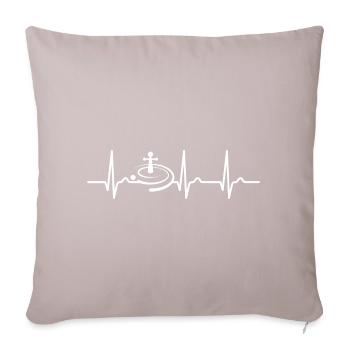 Courbe ECG - Courbe cardiaque - Roulette - Jeux de hasard - Coussin et housse de 45 x 45 cm - taupe clair - Devant