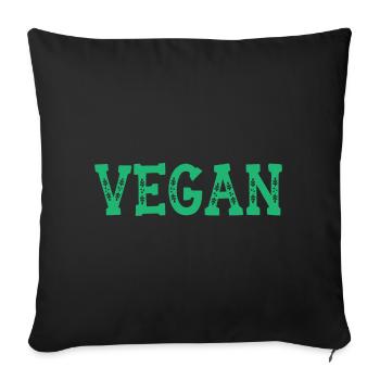 Végétalien - Coussin et housse de 45 x 45 cm - noir - Devant