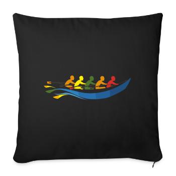 Look comique de l’équipe d’aviron - Coussin et housse de 45 x 45 cm - noir - Devant