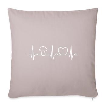 Heart Curve - Mushroom Picker - Mushrooms - Spell - Sofa pillow with filling 45cm x 45cm - light taupe - Front