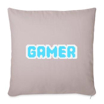 Gamer Pixel - Sofakissen mit Füllung 45 x 45 cm - helles Taupe - Vorne