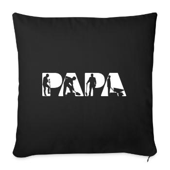 Silhouette du Papa Ouvrier Agricole Jardinier - Coussin et housse de 45 x 45 cm - noir - Devant