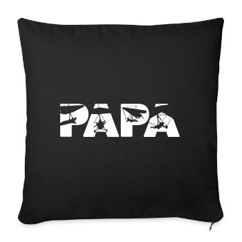 Papa Hang Glider Pilot Musical Silhouette Slogan - Sofa pillow with filling 45cm x 45cm - black - Front