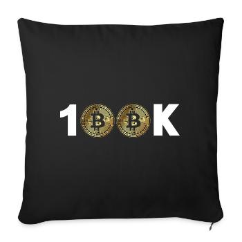 Bitcoin Bitcoin BTC 100k Cryptomonnaie - Coussin et housse de 45 x 45 cm - noir - Devant