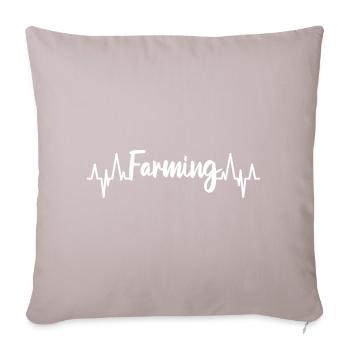 Mon cœur bat pour l’agriculture - Coussin et housse de 45 x 45 cm - taupe clair - Devant