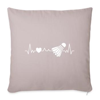 Badminton Federball Herzschlag Als Liebe zum Sport - Sofakissen mit Füllung 45 x 45 cm - helles Taupe - Vorne