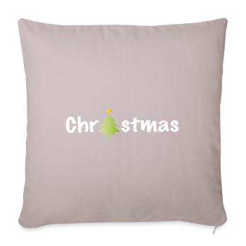 Christmas claim with tree - Sofa pillow with filling 45cm x 45cm - light taupe - Front