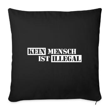 Personne n’est illégal - Migration - Illégalité - Coussin et housse de 45 x 45 cm - noir - Devant