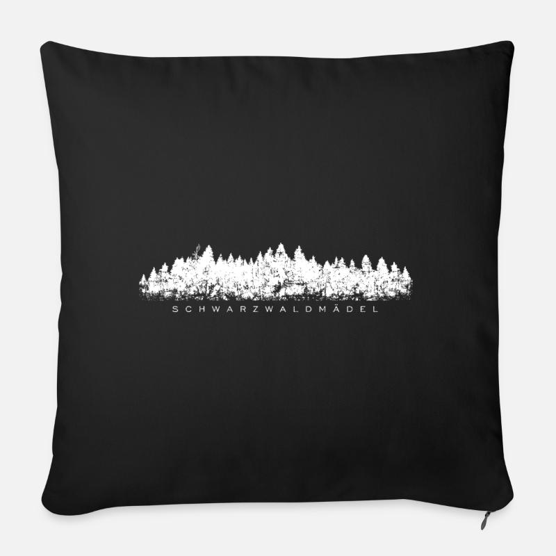 Schwarzwald (Vintage/Weiß) Schwarzwaldmädel - Sofakissen mit Füllung 45 x 45 cm - Schwarz