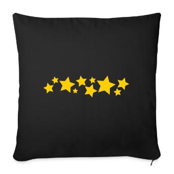 Gerade niedliche Sternengrenze - Sofakissen mit Füllung 45 x 45 cm - Schwarz - Vorne