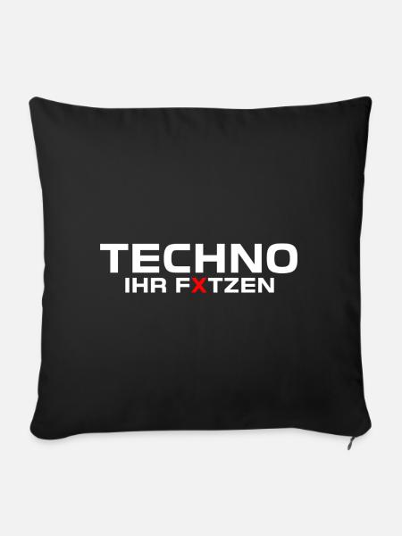 techno ihr fxtzen weiss - Sofakissen mit Füllung 45 x 45 cm - Schwarz
