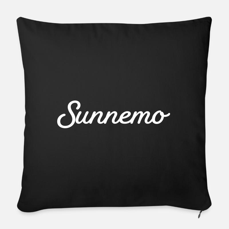 Sunnemo weiß - Sofakissen mit Füllung 45 x 45 cm - Schwarz