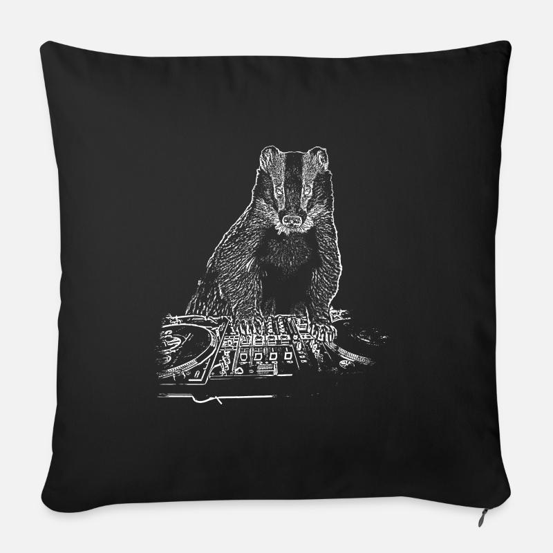 auflegender Dachs - Sofakissen mit Füllung 45 x 45 cm - Schwarz