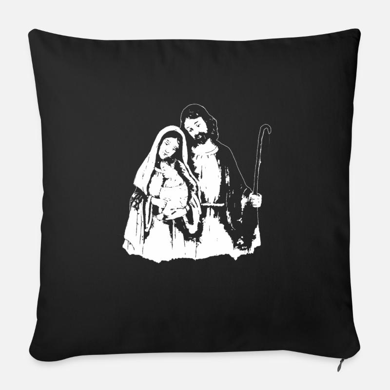 Sainte Famille - Coussin et housse de 45 x 45 cm - noir