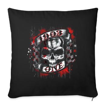 1903 One - Biker Skull - Sofa pillow with filling 45cm x 45cm - black - Front