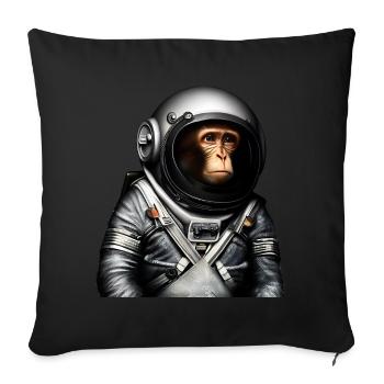 Weltraum Astronaut Affe - Sofakissen mit Füllung 45 x 45 cm - Schwarz - Vorne