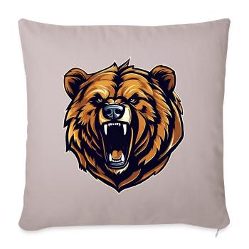 Fier ours rugissant dans un style rétro - Coussin et housse de 45 x 45 cm - taupe clair - Devant