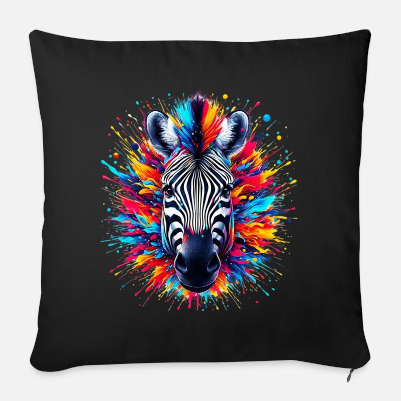 Zebra - Sofakissen mit Füllung 45 x 45 cm - Schwarz