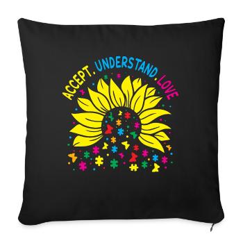 Autism Awareness - Sofa pillow with filling 45cm x 45cm - black - Front