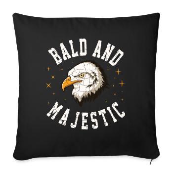 chauves et majestueux drôles hommes chauves - Coussin et housse de 45 x 45 cm - noir - Devant