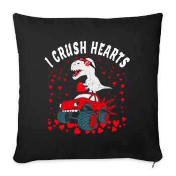 Valentines Day Monster Truck kids I Crush Hearts - Sofa pillow with filling 45cm x 45cm - black - Front