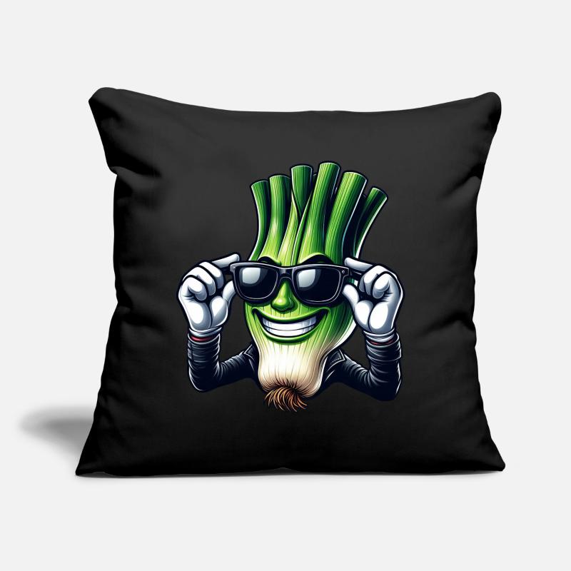 Cool oignon de printemps style bande dessinée Coussin et housse de 45 x 45 cm