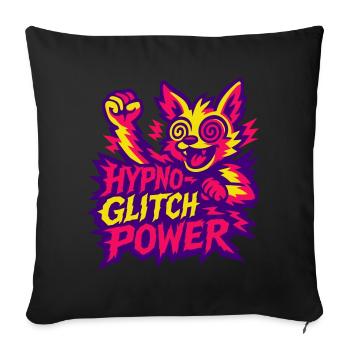 Hypno Glitch Power! - Sofa pillow with filling 45cm x 45cm - black - Front