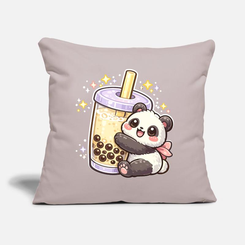 Panda Bubble Tea Cuddle Motif Sofa pillow with filling 45cm x 45cm