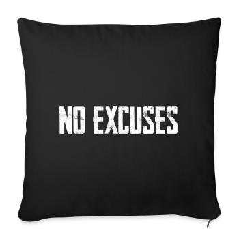 Pas d’excuses Motivation - Coussin et housse de 45 x 45 cm - noir - Devant