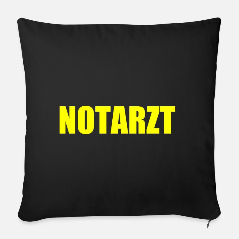 Notarzt - Sofakissen mit Füllung 45 x 45 cm - Schwarz