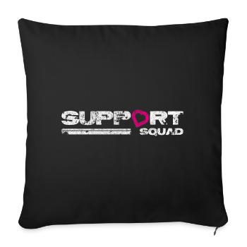 Support squad. Breast cancer awareness. - Sofa pillow with filling 45cm x 45cm - black - Front