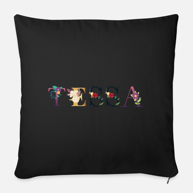 Tessa - Sofakissen mit Füllung 45 x 45 cm - Schwarz